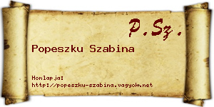 Popeszku Szabina névjegykártya